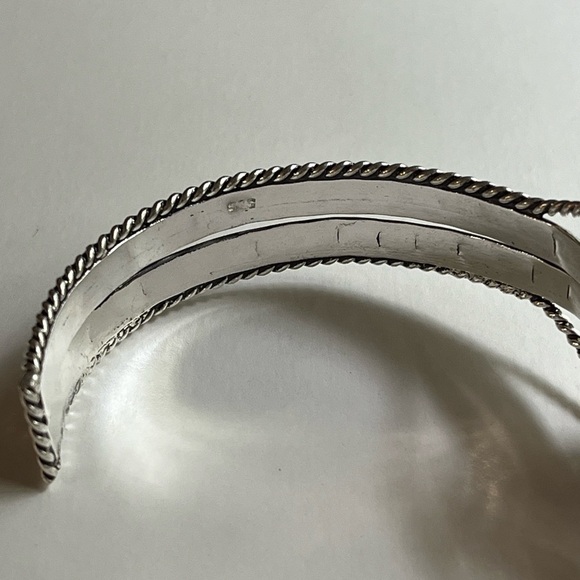 925 STERLING SILVER OVERLAY ADJUSTABLE GEMSTONE CUFF BRACELET - Picture 6 of 8